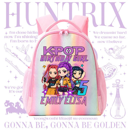 Backpack Rainbow Colors Student Backpackg KPOP Anime Tiger Schoolbag Holiday Gifts