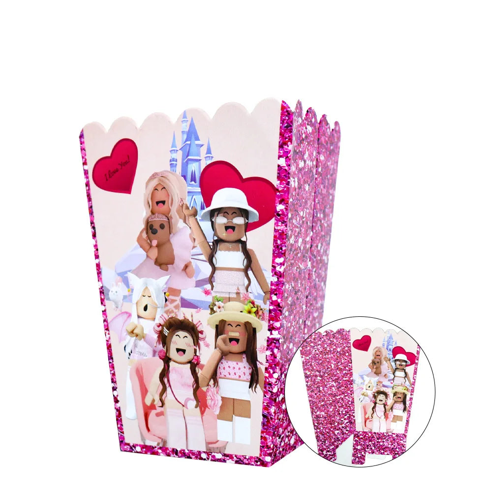 Roblox Birthday Party Decoration Balloons Disposable Tableware for Kids Party Supplies Baby Shower Sticker Bracelet Toy Gifts