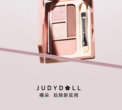Judydoll 4 Colors Eyeshadow Palette Blush Eyeliner Eye Shadow Highlight Contour Palette Silkworm Plate Face Brighten Makeup