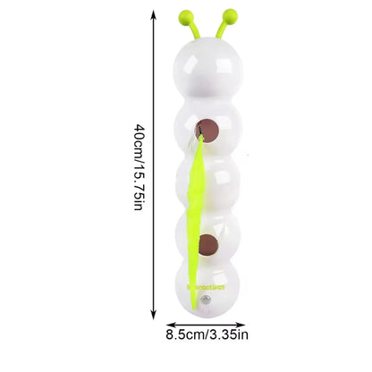 Sensor Automatic Cat Feather Toy USB Rechargeable Interactive Fluffy Tail Teaser with Suction Cup Automatic Cat Toy for Indoor