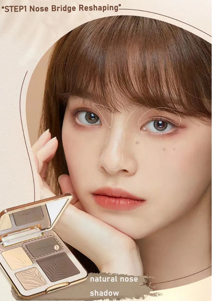 Judydoll Facial Highlighter Makeup Palette Face Matte Shadow Lasting Glow Brighten Contour Shimmer Powder 3D Nose Cosmetic