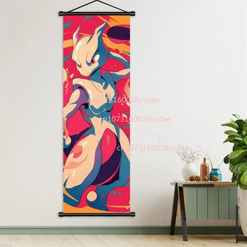 Printed Poster Anime Wall Artwork Gengar Pictures Charizard Painting Canvas Pikachu Hanging Scrolls Home Room Decor