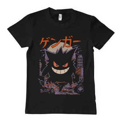 2025 Summer Pokémon Anime Gengar Kaiju 100% Pure Cotton Printed T-shirt Men Harajuku Loose Casual Versatile Short-sleeved Top