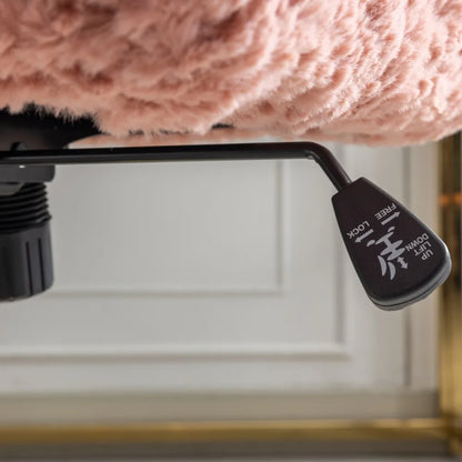 Pink Faux Fur Vanity Chair