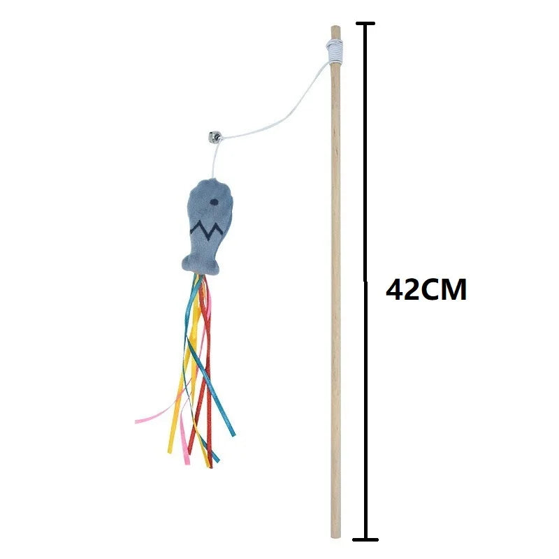 Wooden Cat Wand Toy.