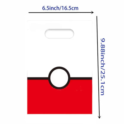 10/20/30pcs Pokemon Birthday theme Gift Bag Pokemon Figures Pikachu Candy Bag Packaging Giveaway Party Favors Children Gifts Sup