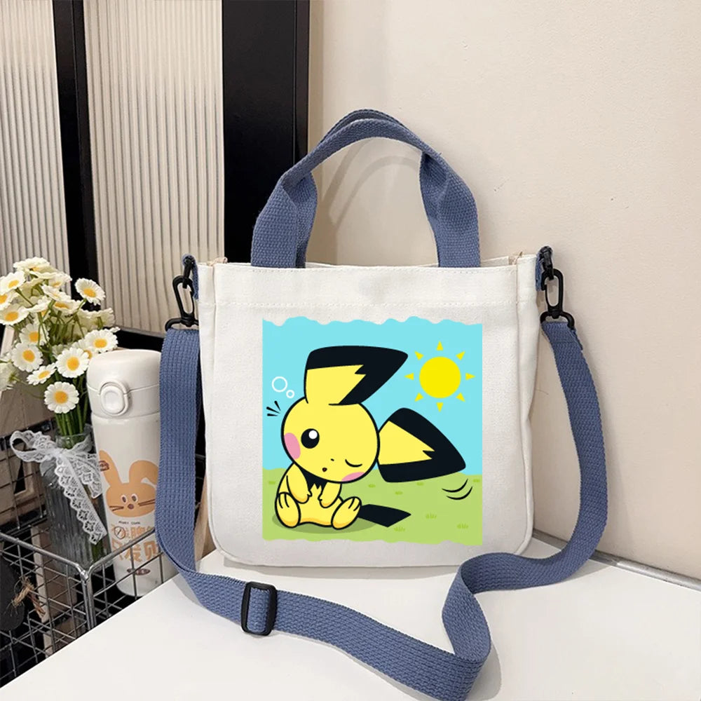 Pokémon Handbag Cartoon Children's Shoulder Bag Boys Girls Tote Bag Child Canvas Handbags Anime Crossbody Bag New Kids Gifts