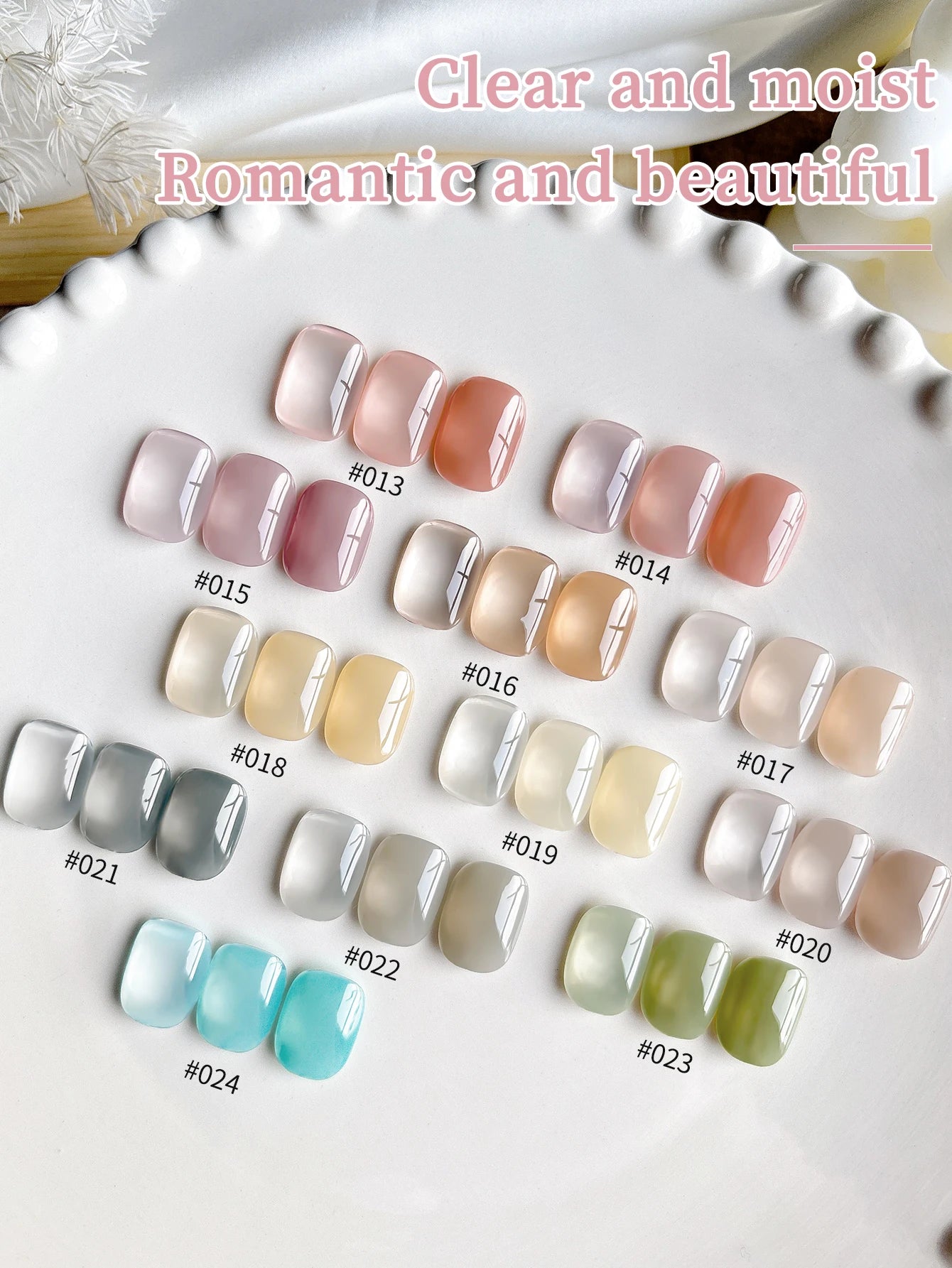 24Pcs 15ML Ice-through Color Gel Nail Polish Semi Permanent Nail Art Soaking UV LED Nail Salon DIY Nail Salon Gel For Spring