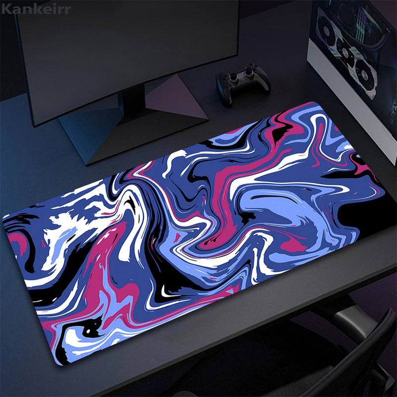 Computer Mouse Pad Strata Liquid Gaming Accessory Mousepad Black White Large Desk Mat Gamer Rubber XXL 50x100 Mause Carpet Run