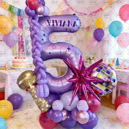 34pcs K-pop music girl group idol hunter theme disco rock party balloon set birthday party music festival concert decoration
