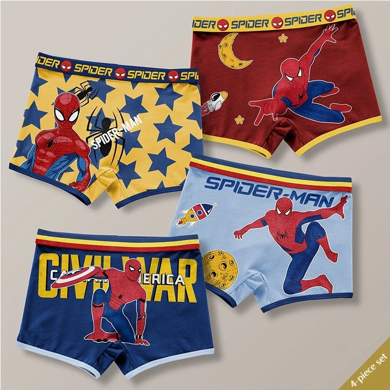 4-Piece Set Pikachu Boys' Underwear Pure Cotton Children'S Flat Corner Pants Summer Thin Spring Cartoon Cute Shorts