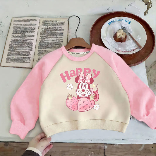 Baby Girls Casual Sweatshirts Spring Autumn New Style Children Fashion O Neck Spliced Long Sleeved Hoodies Kids Pullover Tops