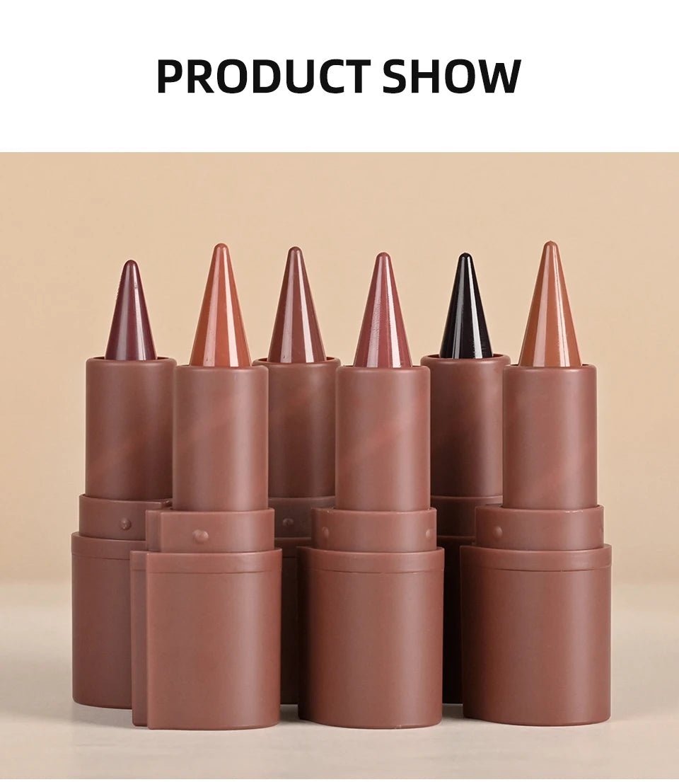 Lakerain Lip Liner Matte Black Brown Velvet Lipstick Waterproof Non Sticky Contouring Tint Lipliner Crayon Lip Makeup