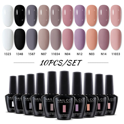 NAILCO 15ml Brown Nails Art Red Color Gel Nail Polish Semi-permanent UV Gel Polish Coffee Manicure Chocolate Hybrid Nail Varnish