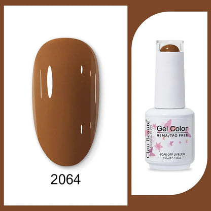 Clou Beaute 15ml Red Black White Green Neon Gel Nail Polish Base Top Coat Velvet Top 400 Colors Semi Permanent Gel Nail Varnish