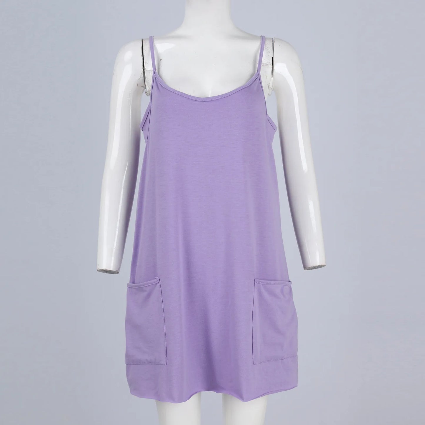 Women's Tennis Dress Solid Color Pocket Sexy Suspender Fake Two-piece Loose Breathable Comfortable Sports Dress