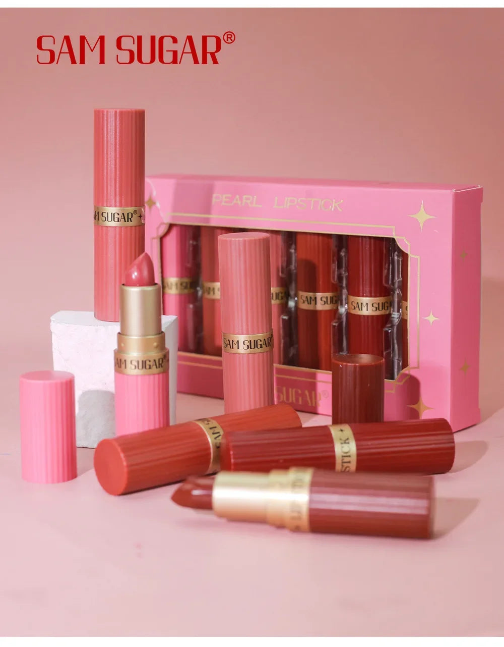 Diamond Glitter Lipstick Moisturizing Lasting Pink Sparkling Waterproof Lip Gloss Metallic Sexy Lipstick Lip Tint Lips Makeup