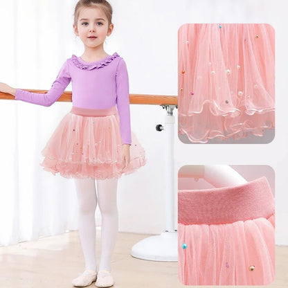 Girls' K-Pop HUNTRX Autumn Set: Pink Tie-Dye Sweatshirt & Pearl Tulle Princess Skirt