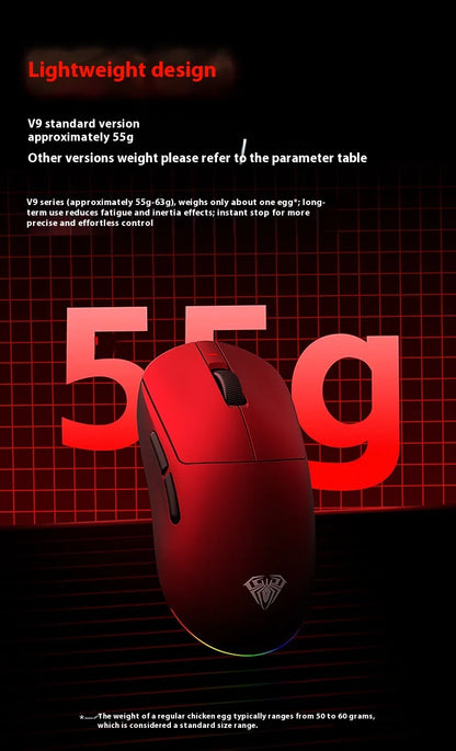 AULA V9 V9+ Wireless Mouse Tri Mode Bluetooth Lightweight Mouse E-sports Gaming Mice Esports Gaming Mice PC Accessories Gifts
