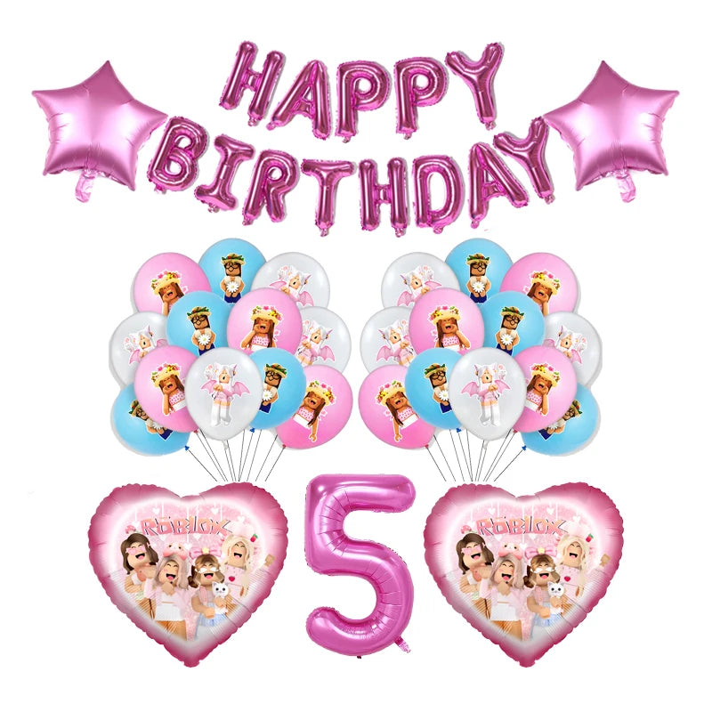 Pink Roblox Birthday Set 🎉🤖