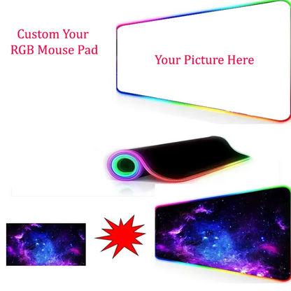 Custom RGB Gaming Mouse Pad XXL 12 LED Modes Non-Slip Rubber Large Computer Keyboard Mousepad for Computers PC Laptop and Office