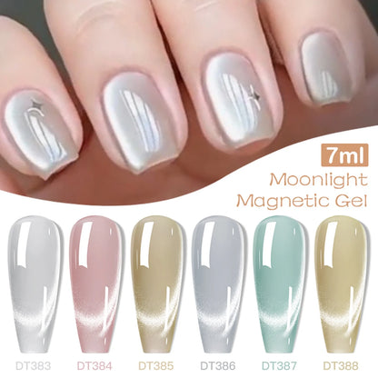 MEET ACROSS 6PCS/SET Cat Magnetic Gel Polish With Magnetic Stick And Box For Nails Semi Permanent Nail Art Gel Varnish Manicure