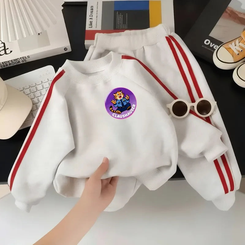 2026 Spring Boys and Girls Long Sleeve Clothes Sets Kids O Neck Hoodies and Long Pants 2pcs Suit Children Casual Sweatshirts Set