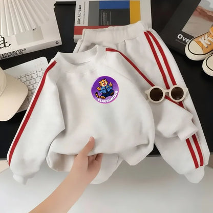 2026 Spring Boys and Girls Long Sleeve Clothes Sets Kids O Neck Hoodies and Long Pants 2pcs Suit Children Casual Sweatshirts Set