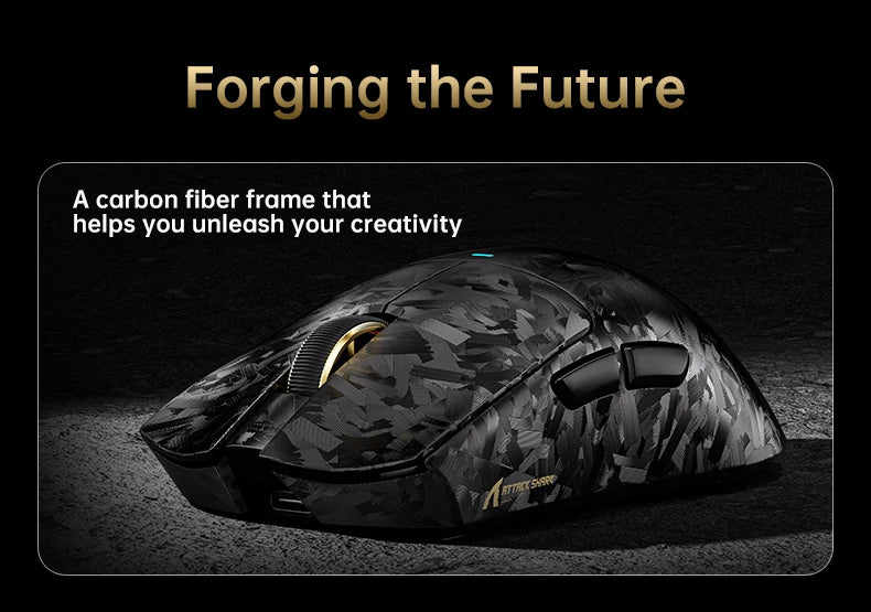 Attack Shark X11 Ultra 59g Superlight Wireless 8K Gaming Mouse Carbon Fiber Nano-Metal Ice Coating PAW3950MAX