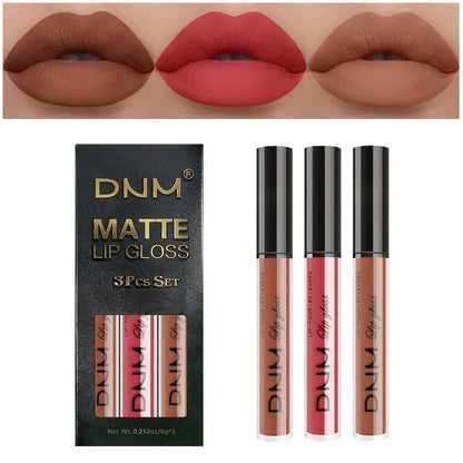 3pcs/set Liquid Lipsticks Waterproof Long Lasting Cosmetic Red Blue Purple Matte Lip Gloss Nude Lip Tint Stain Makeup