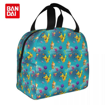 Bandai Japan Anime Pokemon Lunch Bag for School Kids Office Pikachu Sac Lunch Portable Thermal Cooler Lunch Box Handbag Gift