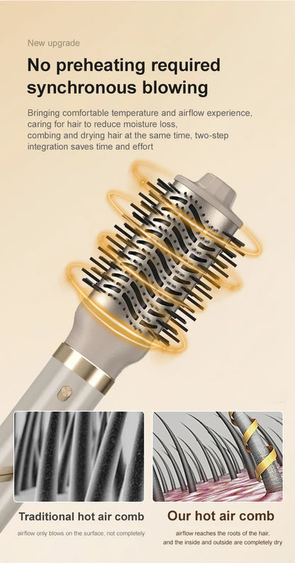 9 in 1 Hair Dryer Hot Comb Set Professional Curling Iron Hair Straightener Styling Tool For Professional Hair Dryer Household