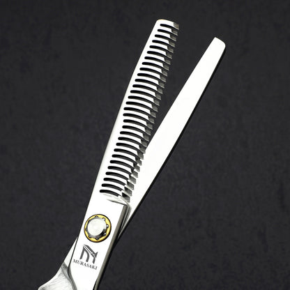 MURASAKI 6.0 inchhair thinning scissors，Professional Barber Accessories，Made by Hitachi 440C Steel，High-end Hair Cutting Tools
