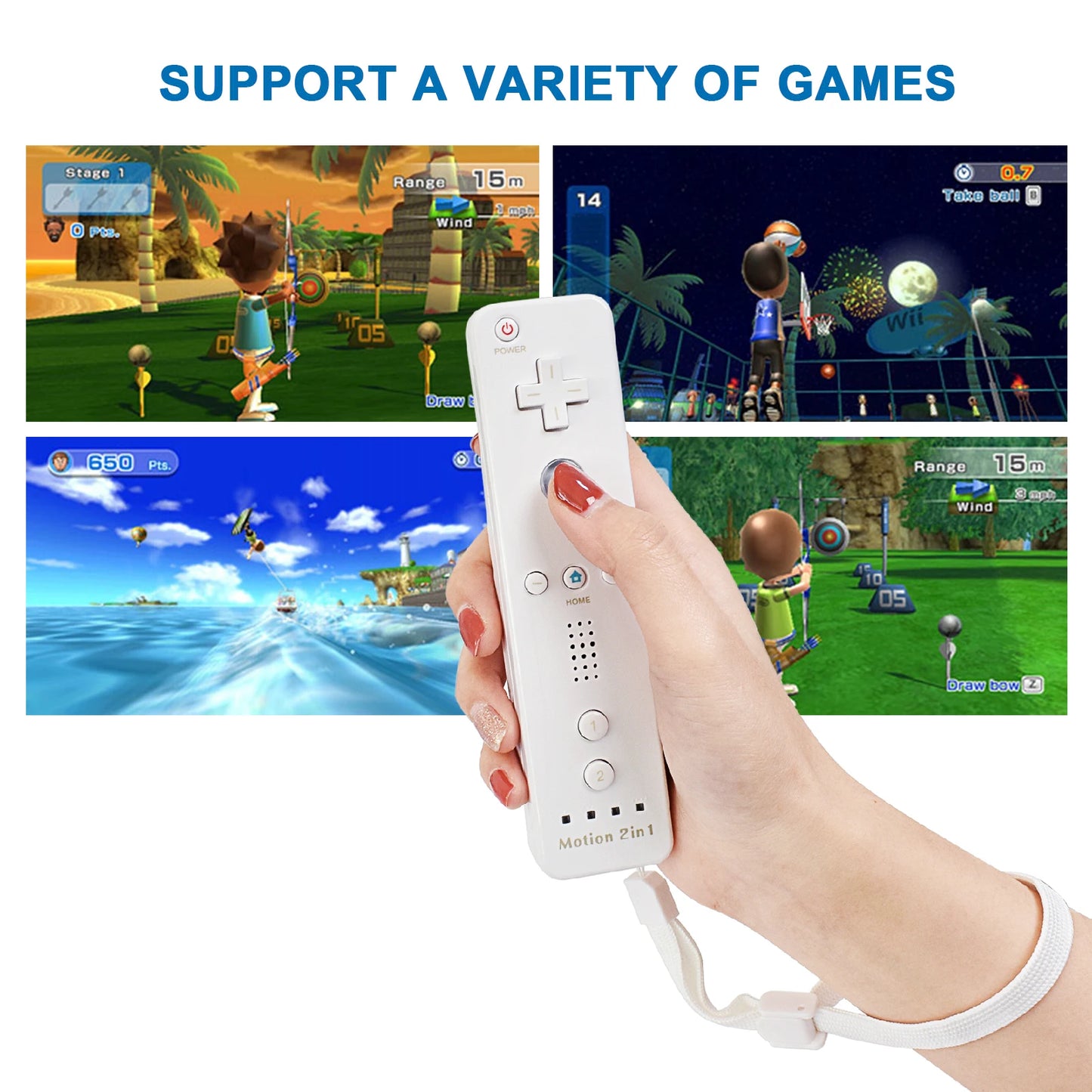 2 in 1 For Nintendo Wii Controller Set Optional Motion Plus Joystick Wireless Remote Gamepad with Silicone Case Video Game