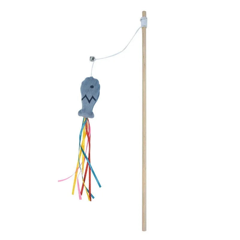 Wooden Cat Wand Toy.