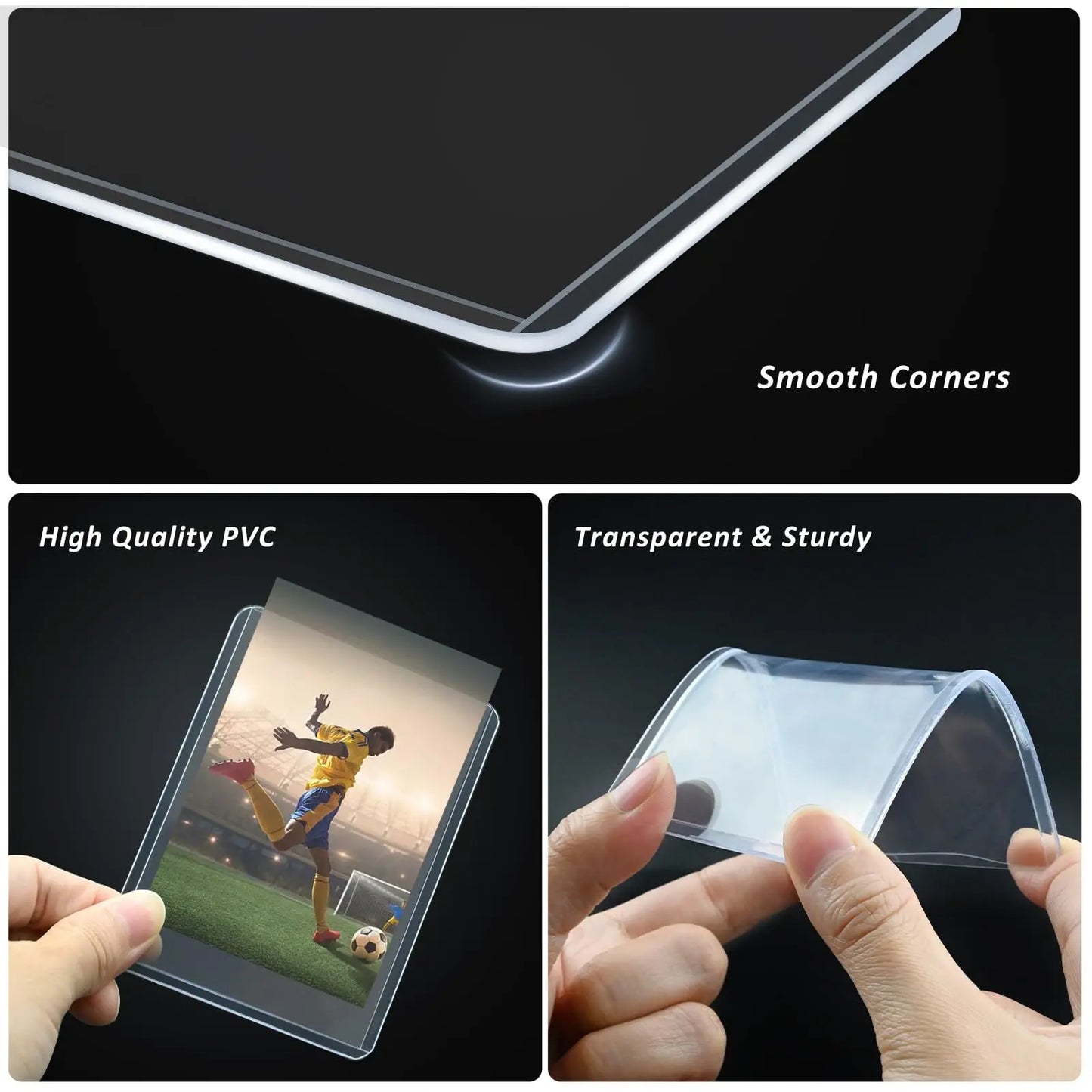 100-600pcs Card Sleeves Hard Soft Card Holder Covered With Protective Filmclear Trading Protectors For Pokmone Football Gamecard