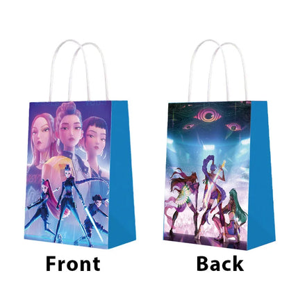 12 PCS Cute Cartoon k-pop Paper Gift Bags with Handles, Sealable Holiday & Party Bags for Candy & Small Gifts  Bullet Points