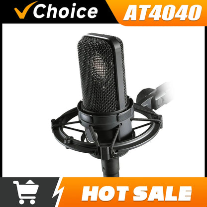 Hot Sale  AT4040 Large Diaphragm Condenser Microphone for Professional Studio Recording with High Sensitivity