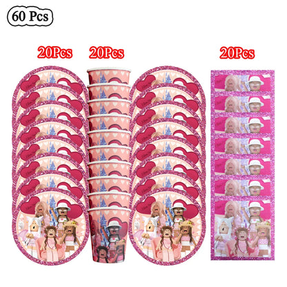 Pink Roblox Birthday Set 🎉🤖