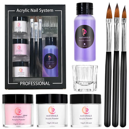 Nail Kit Set Acrylic Powder Monomer Acrylic Liquid For Nail Extension Professional Gel Manicure Set False Nails Art Tools Set *&