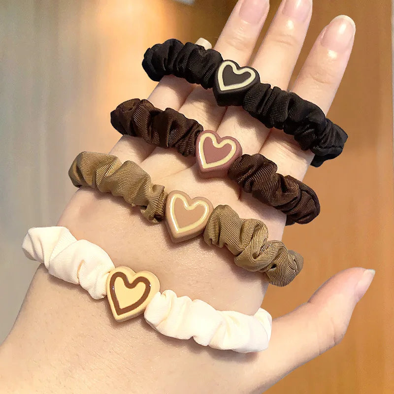 Korean Heart Hair Ties.