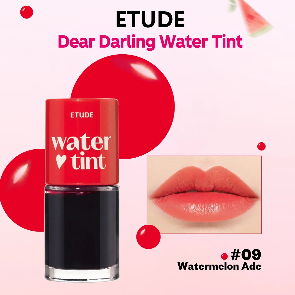 ETUDE Dear Darling Water Tint,Non-Sticky & Breathable,Watercolor-Like Sheer Finish,Korean Cosmetic,K-Beauty,Korean Makeup