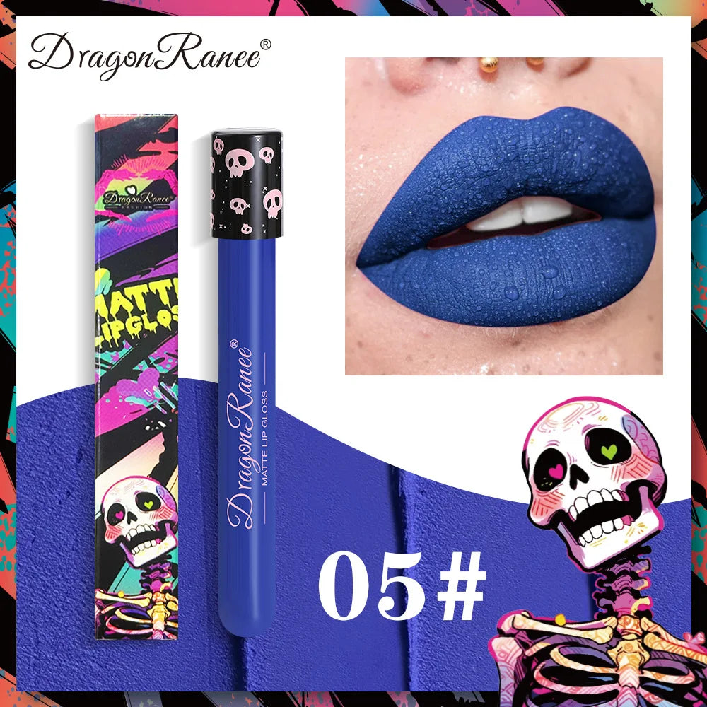 12 Color Halloween Lip Gloss Makeup Black Green Purple Lipstick Christmas Tint Moisturizer Waterproof Matte Lipstick Lip Pigment