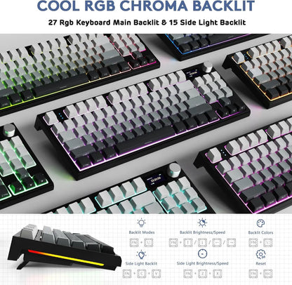ATTACK SHARK K86 RGB 75% Wireless Gasket Mechanical Keyboard,3-Mode Bluetooth5.0/2.4G/USB-C Hot Swappable Gaming Keyboard