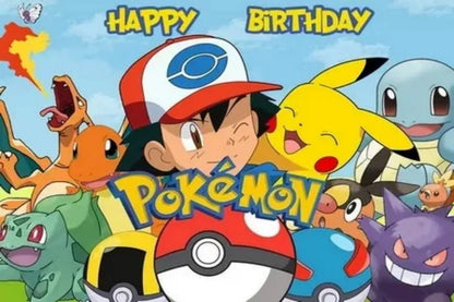 Pikachu Photography Backdrop For Kids Birthday Party Supplies Background Cake Table Decor Banner Room Decoration Poster