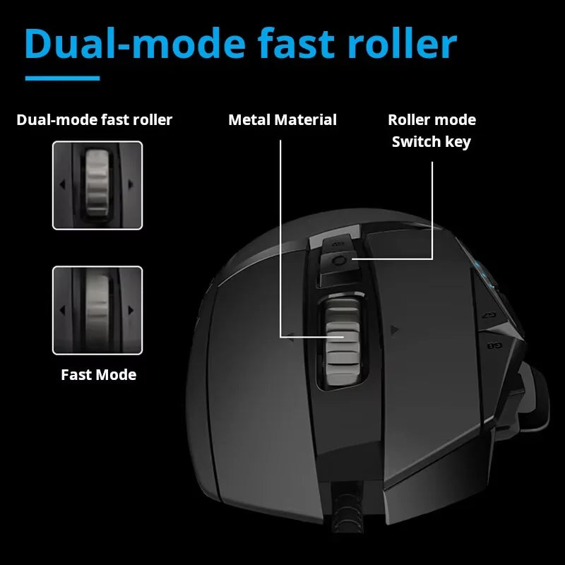 Logitech G502 HERO/G402 Sniper Gaming Mouse: RGB lighting and adjustable weights help you achieve precise wins in PUBG.