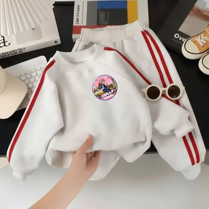 2026 Spring Boys and Girls Long Sleeve Clothes Sets Kids O Neck Hoodies and Long Pants 2pcs Suit Children Casual Sweatshirts Set