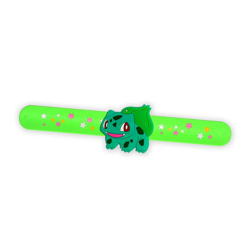 PVC Pokemon Slap Bracelet Kids Pikachu Birthday Decoration Anime Wristband Child Slap Band Puzzle Toy Boys Girls Birthday Party