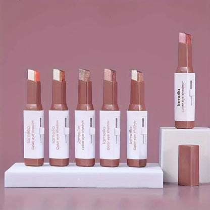 6pcs Double Color Eyeshadow Sticks Set, Pearl and Matte Fine ShimmerEyeshadow Pens, Long-lasting Waterproof and Non-fading