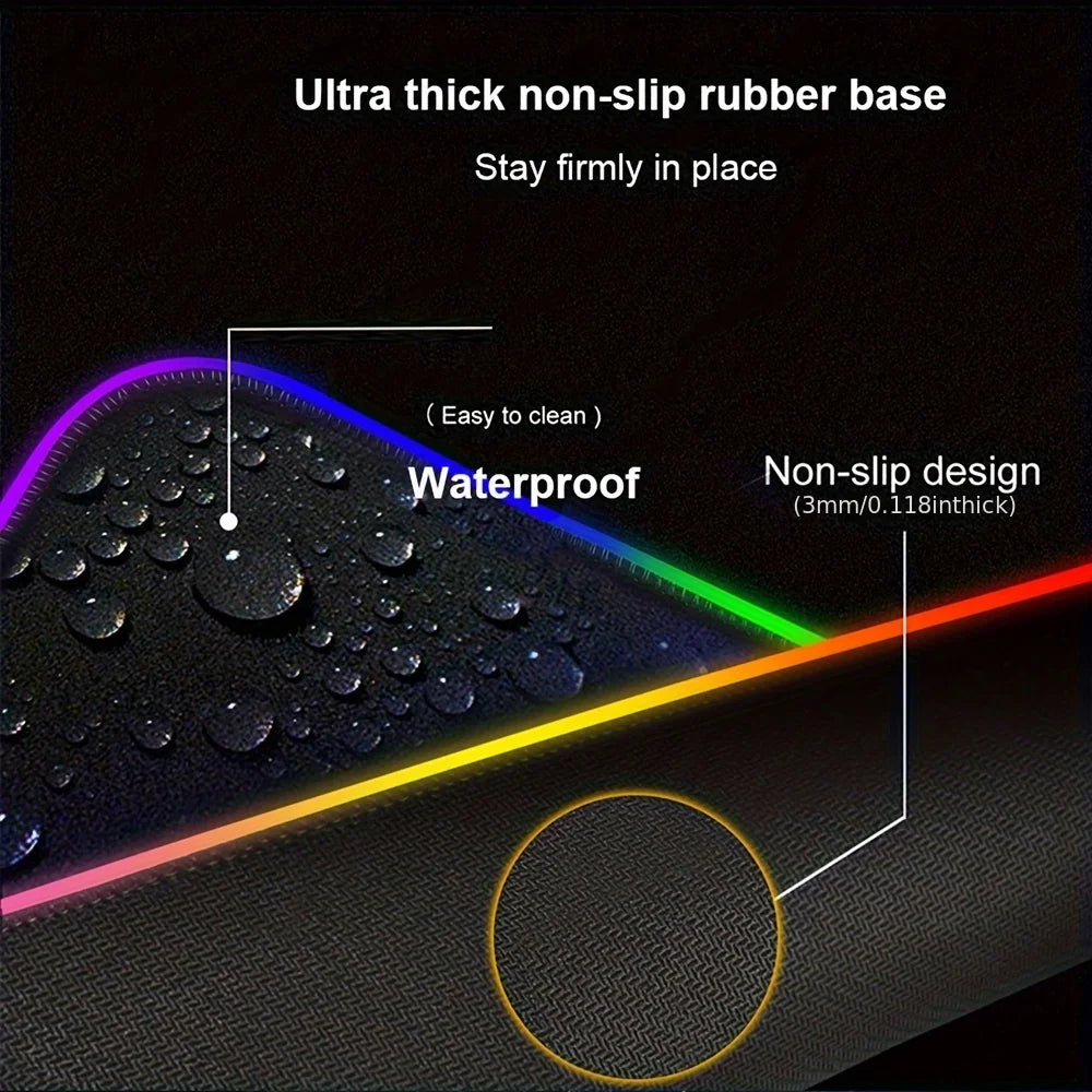 RGB Backlight Mouse Pad N-naruto Itachi Uchiha Anime Gabinete Gamer Computer LED Desk Mat Keyboard Gaming Accessories Mousepad